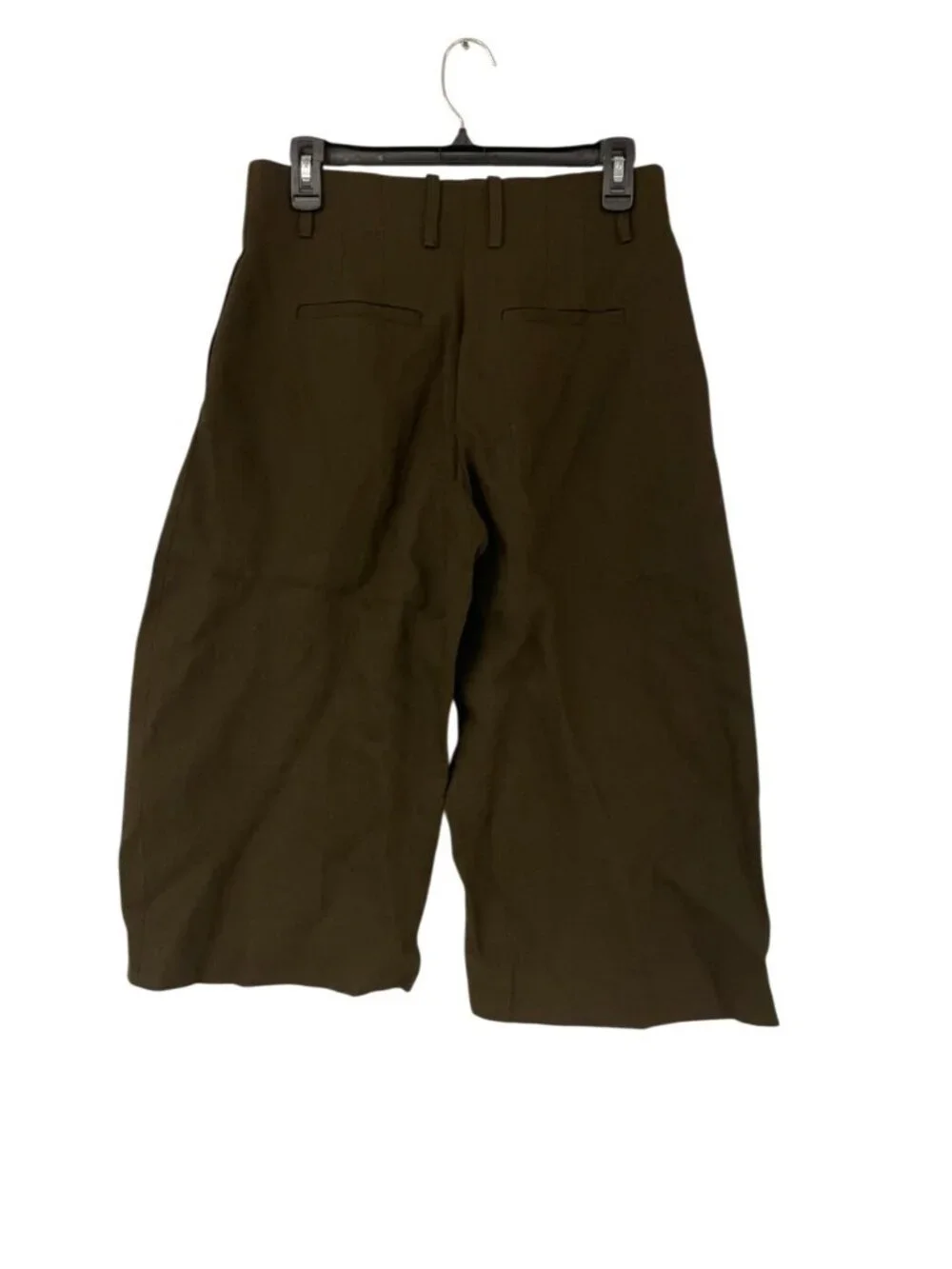 Zara ZW Womens Culotte Pants Long shorts XS Linen Chocolate Brown 8488/586 NWT